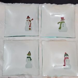 8 Pampered Chef Snowman Plates